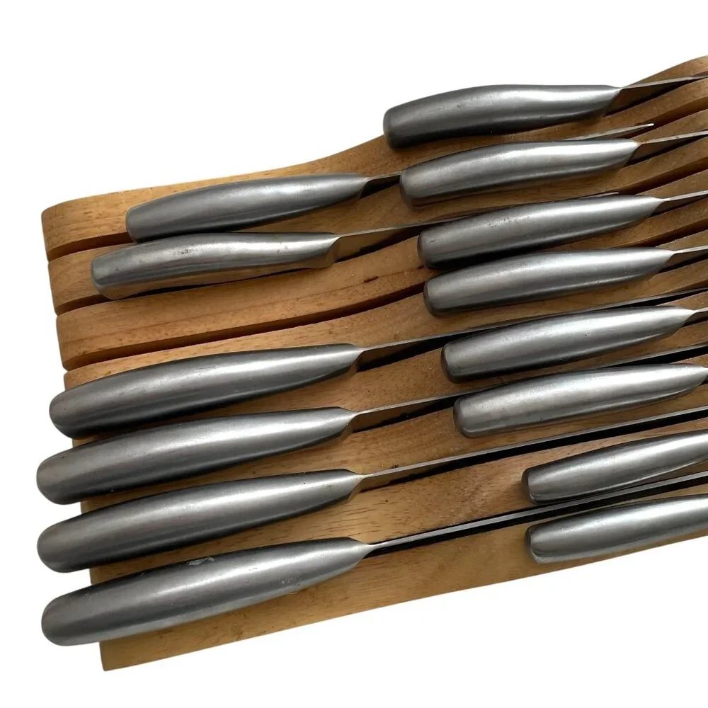 Hessler Gourmet Series 14 Piece Cutlery Knife Set w/ Wood In-Drawer Organizer